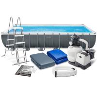 Бассейн каркасный (732х366х132см)+пес насос-фильтр с хлорг, лестн., тент, подстилка  1шт/упак 26368